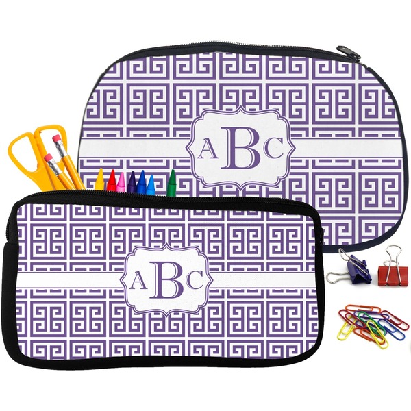 Greek Key Pencil / School Supplies Bags Small and Medium