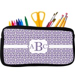 Greek Key Neoprene Pencil Case - Small w/ Monogram