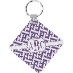Greek Key Diamond Plastic Keychain w/ Monogram
