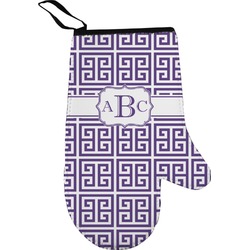Greek Key Right Oven Mitt (Personalized)