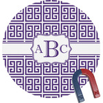 Greek Key Round Fridge Magnet (Personalized)
