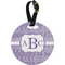 Greek Key Plastic Luggage Tag - Round (Personalized)
