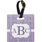 Greek Key Plastic Luggage Tag - Square w/ Monogram