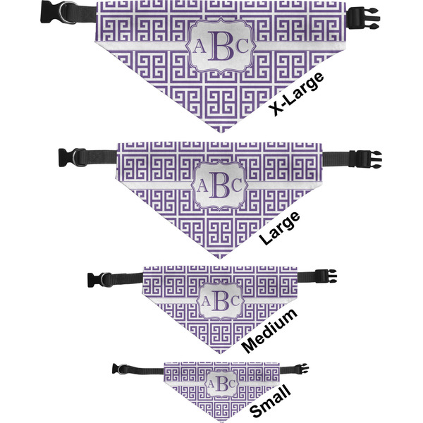 Greek Key Pet Bandana Sizes