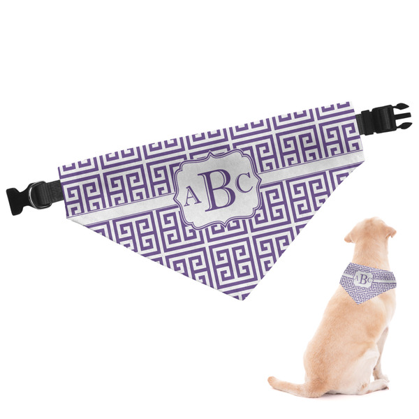 Custom Greek Key Dog Bandana - XLarge (Personalized)