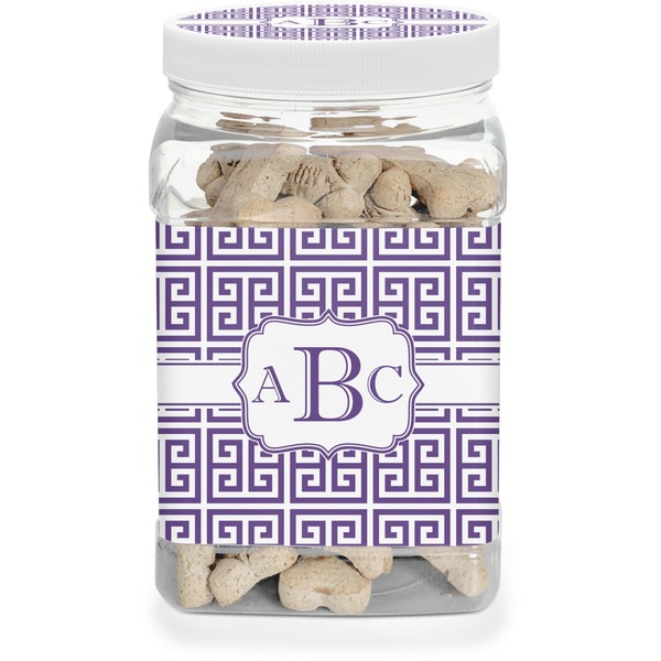 Custom Greek Key Dog Treat Jar (Personalized)