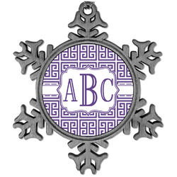 Greek Key Vintage Snowflake Ornament (Personalized)