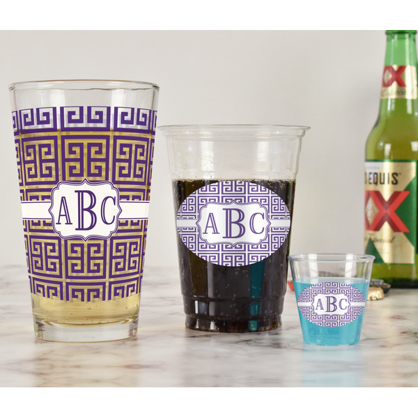 Greek Key Pint Glass - Full Fill w Transparency - In Context