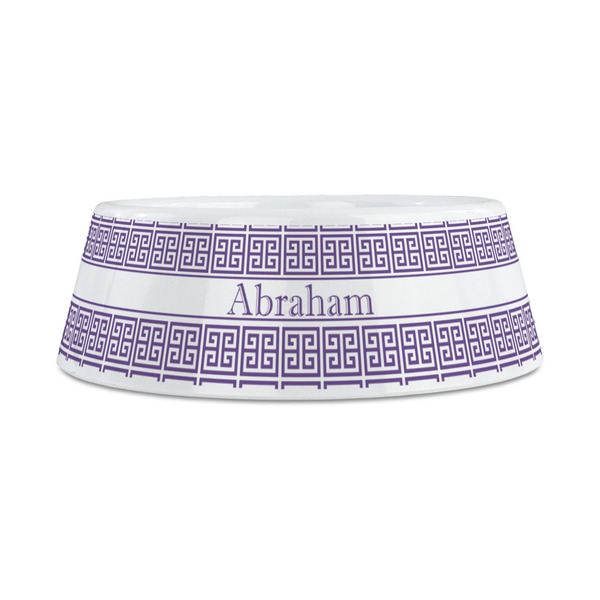 Greek Key Plastic Dog Bowls - Medium - FRONT