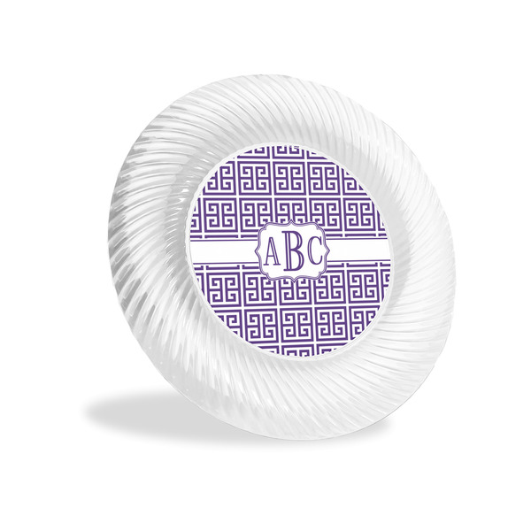 Custom Greek Key Plastic Party Appetizer & Dessert Plates - 6" (Personalized)