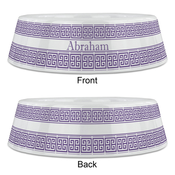 Greek Key Plastic Pet Bowls - Large - APPROVAL