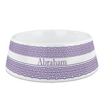 Greek Key Plastic Dog Bowl - Medium (Personalized)