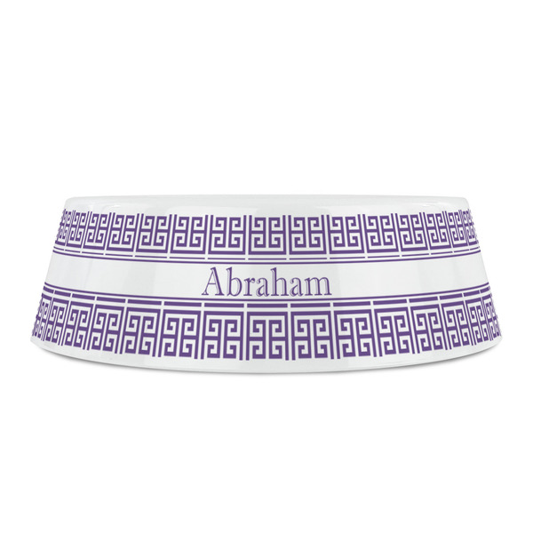 Greek Key Plastic Pet Bowls - Small - FRONT