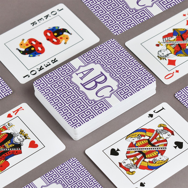 Greek Key Playing Cards - Front & Back View