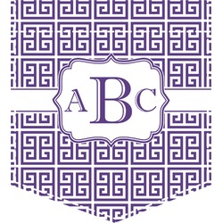 Greek Key Iron On Faux Pocket (Personalized)