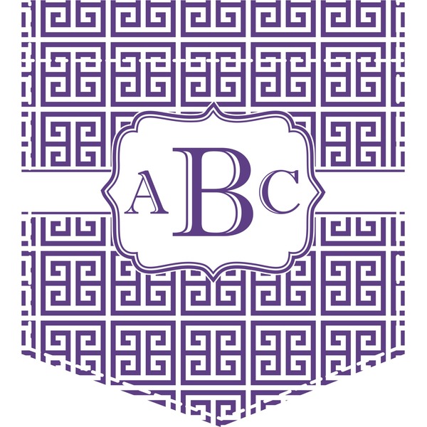 Custom Greek Key Iron On Faux Pocket (Personalized)