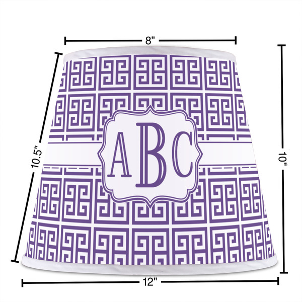 Greek Key Poly Film Empire Lampshade - Dimensions