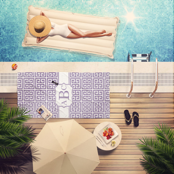 Greek Key Pool Towel Lifestyle