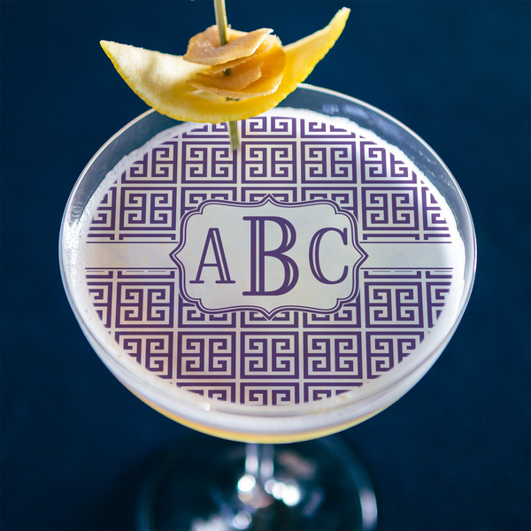 Greek Key Printed Drink Topper - XLarge - In Context