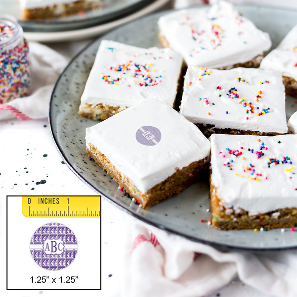 Greek Key Printed Icing Circle - XSmall - In Context