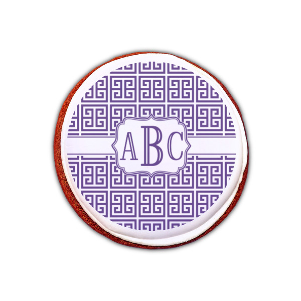 Greek Key Printed Icing Circle - XSmall - On Cookie