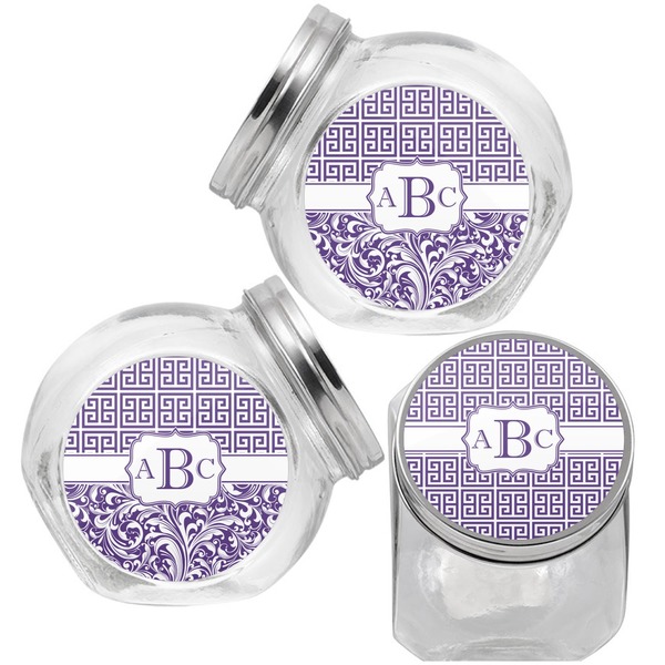 Greek Key Puppy Treat Jar - Top Left Right