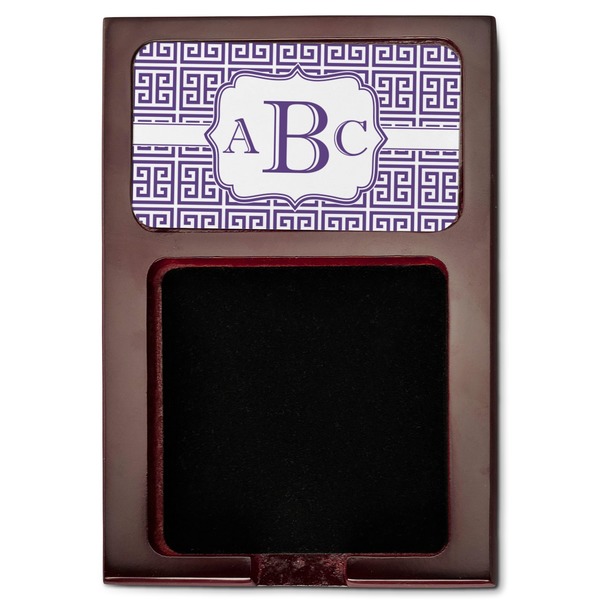 Greek Key Red Mahogany Sticky Note Holder - Flat