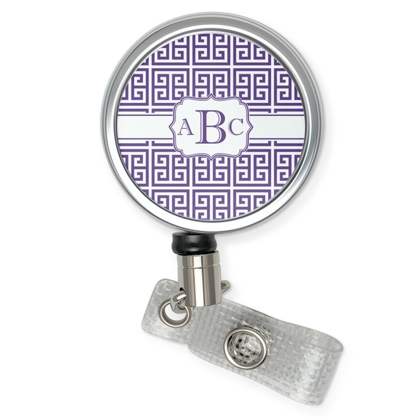 Custom Greek Key Retractable Badge Reel (Personalized)