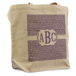 Greek Key Reusable Cotton Grocery Bag - Single (Personalized)