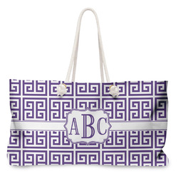 Greek Key Large Tote Bag with Rope Handles (Personalized)