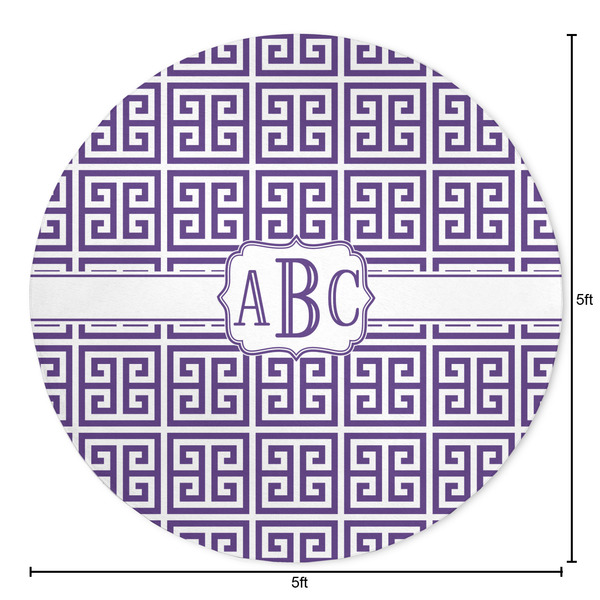 Greek Key Round Area Rug - Size