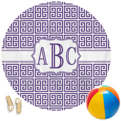 Greek Key Round Beach Towel (Personalized)