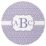 Greek Key Round Rubber Backed Coaster (Personalized)