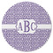 Greek Key Round Rubber Backed Coaster (Personalized)