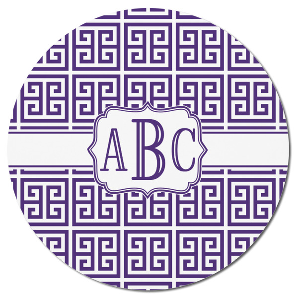 Greek Key Round Fridge Magnet - FRONT