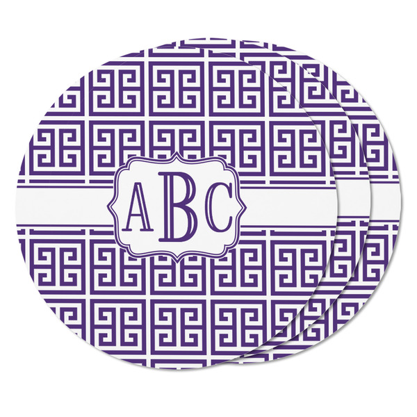 Greek Key Round Fridge Magnet - THREE