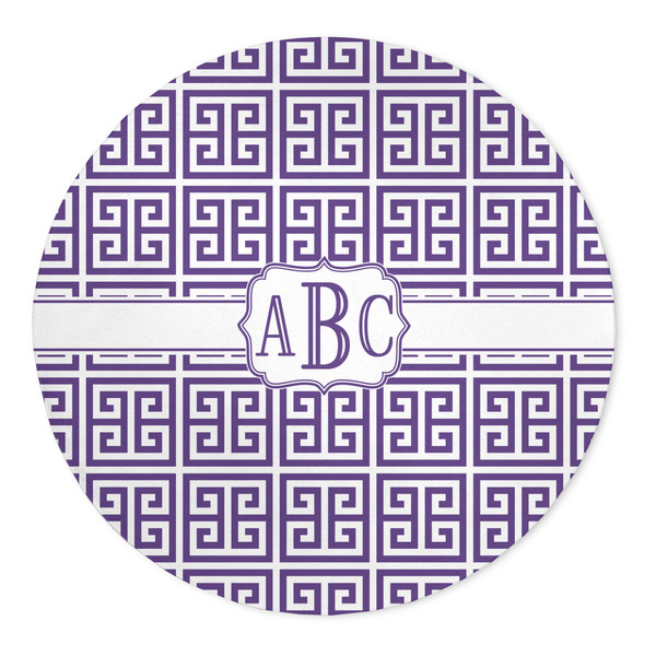 Custom Greek Key 5' Round Indoor Area Rug (Personalized)