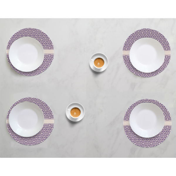 Greek Key Round Linen Placemats - LIFESTYLE (set of 4)