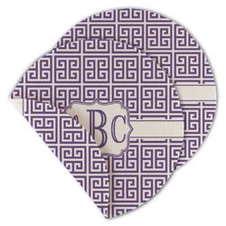 Greek Key Round Linen Placemat - Double Sided - Set of 4 (Personalized)