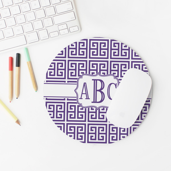 Greek Key Round Mousepad - LIFESTYLE 2