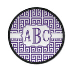 Greek Key Iron On Round Patch w/ Monogram