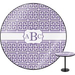 Greek Key Round Table - 24" (Personalized)