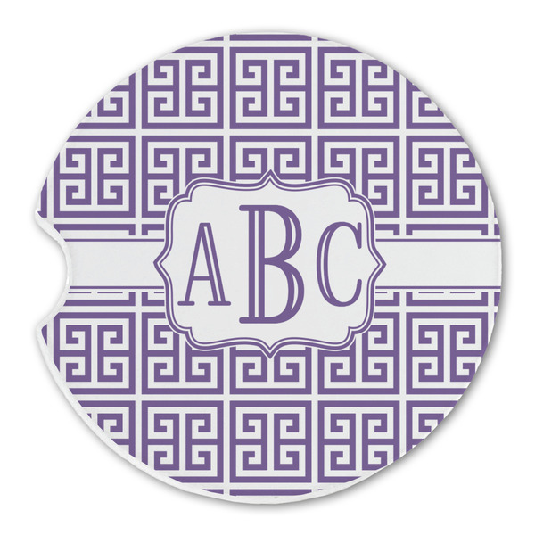 Greek Key Sandstone Car Coaster - Single