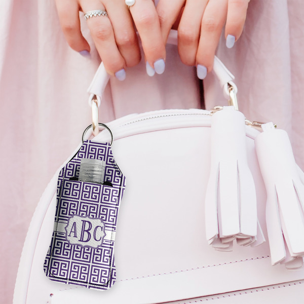 Greek Key Sanitizer Holder Keychain - Large (LIFESTYLE)