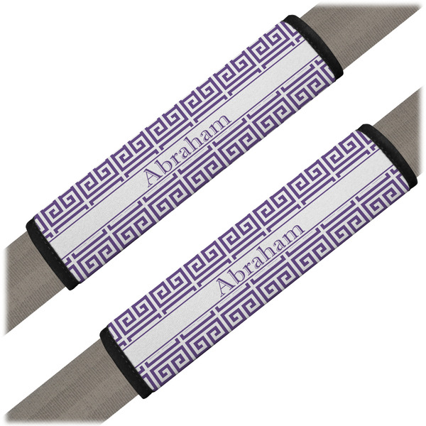 Custom Greek Key Seat Belt Covers (Set of 2) (Personalized)