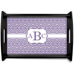 Greek Key Black Wooden Tray - Small (Personalized)