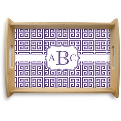 Greek Key Natural Wooden Tray - Small (Personalized)