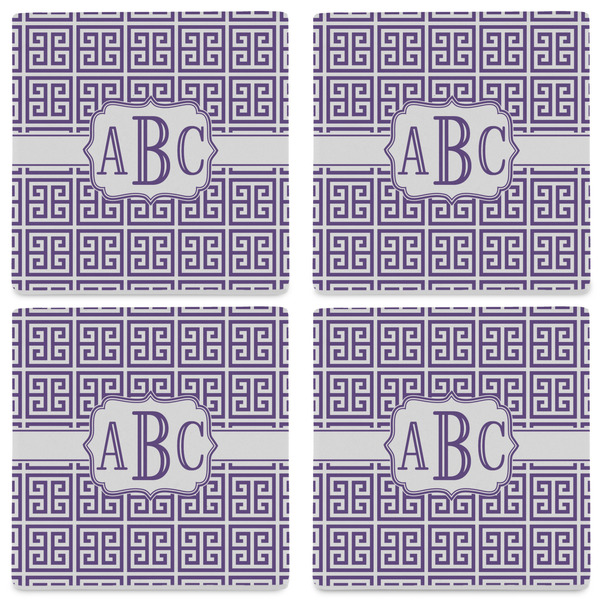 Greek Key Set of 4 Sandstone Coasters - See All 4 View