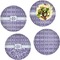 Greek Key Set of 4 Glass Lunch / Dinner Plate 10" (Personalized)