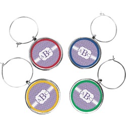 Greek Key Wine Charms (Set of 4) (Personalized)